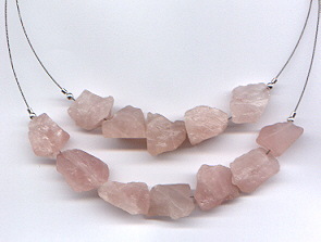 Rose Quartz Double Natural Necklace , click for larger picture