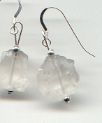 Clear quartz nugget earrings, click for larger picture